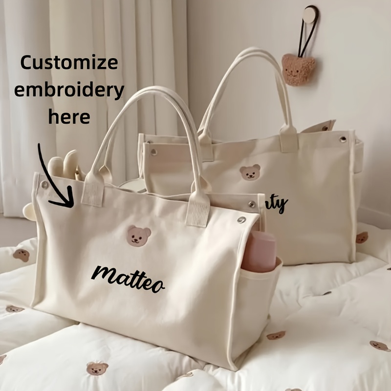 Personalized Custom Embroidered Handbag, Large Capacity Tote