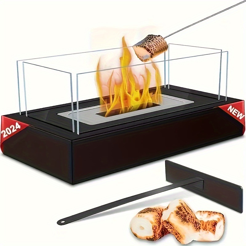 

Added Features! Table Fireplace, / Ethanol Table Fireplace - Now 4-panelled , Table Accessories - And Long Time, Fireplace 170ml