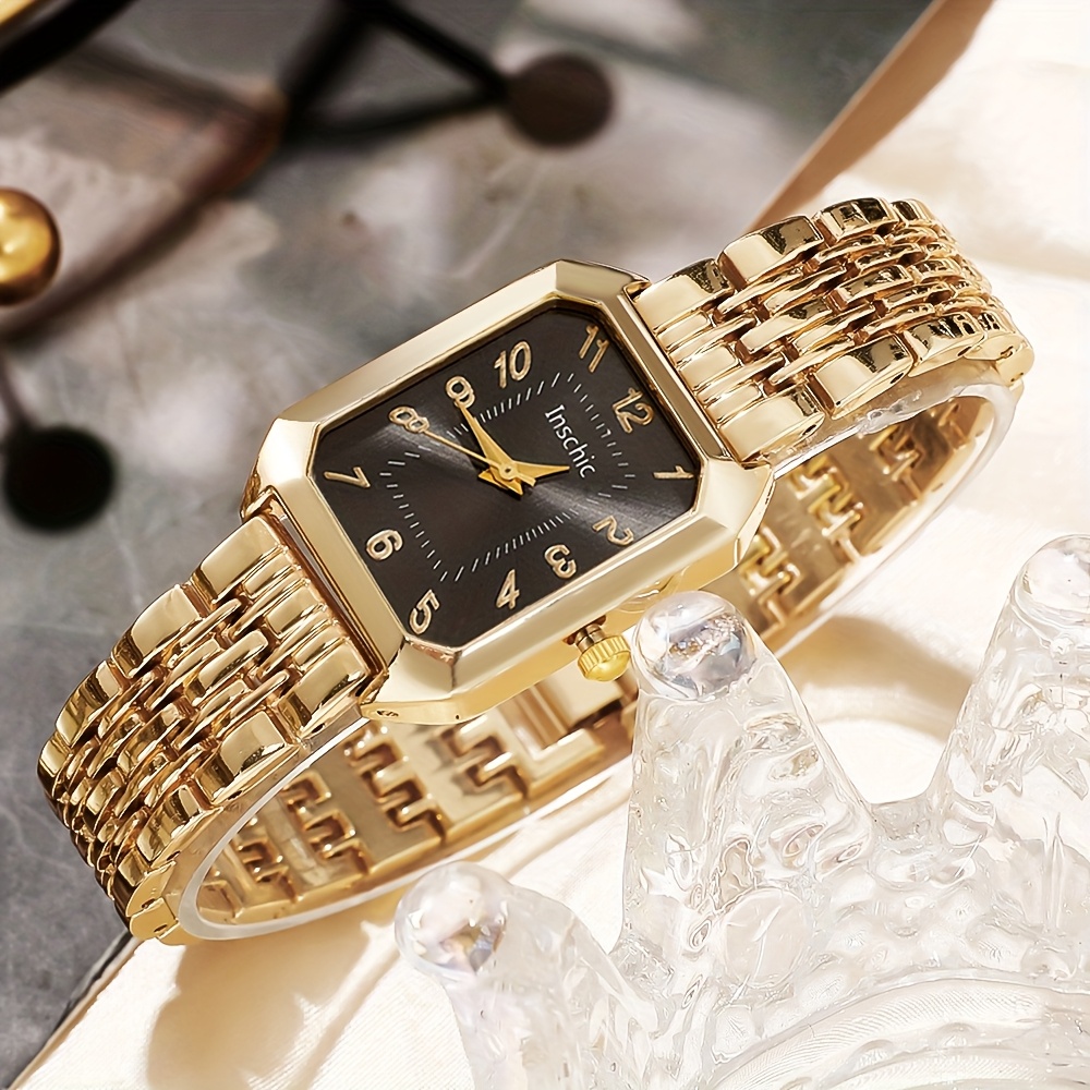 6pcs Stunning And Charming Women'S Quartz Watches with a Square Dial, Featuring a Heart-Shaped Pendant Jewelry Set, The Perfect Gift Choice for Women, Suitable for Year-Round Wear And Any Occasion