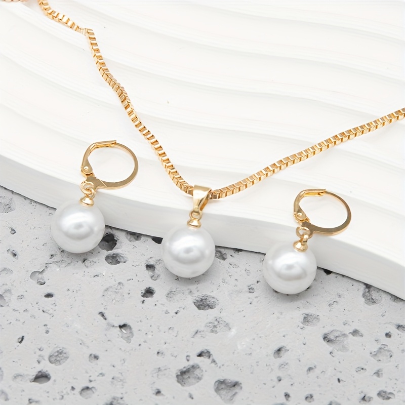 3pcs Elegant Imitation Pearl Jewelry - Matching Necklace, Earrings & Ring for Teenager, Perfect for Birthdays, Christmas & Special Occasions, Ideal Gift for Family & Friends, Birthday Gift, For Teenager