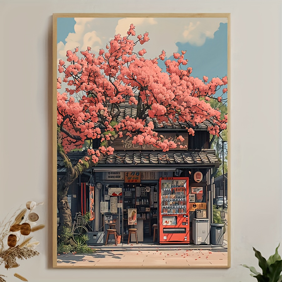 TEMU de Tienda de , Impresión en Tradicional Japonesa, Vintage para Pared, Decoración Clásica, Cuadro Artístico, Ideal para Regalo, Hogar y
