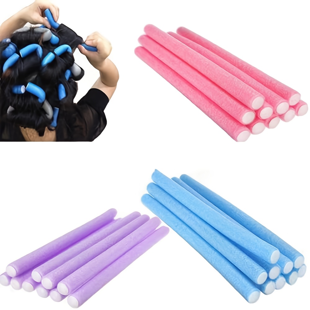 

30pcs/50pcs Flexible Hair Foam Curlers, Non-heating Hair Curling Stick, Diy Hair Styling Tools, Random Color