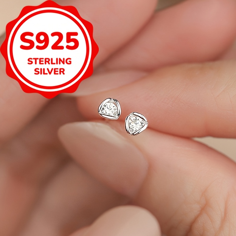 TEMU 925 Silver Mini Flower Small Ear Studs Female Ear Piercing Exquisite Light Luxury Niche Design Earrings Earrings Temperament Versatile