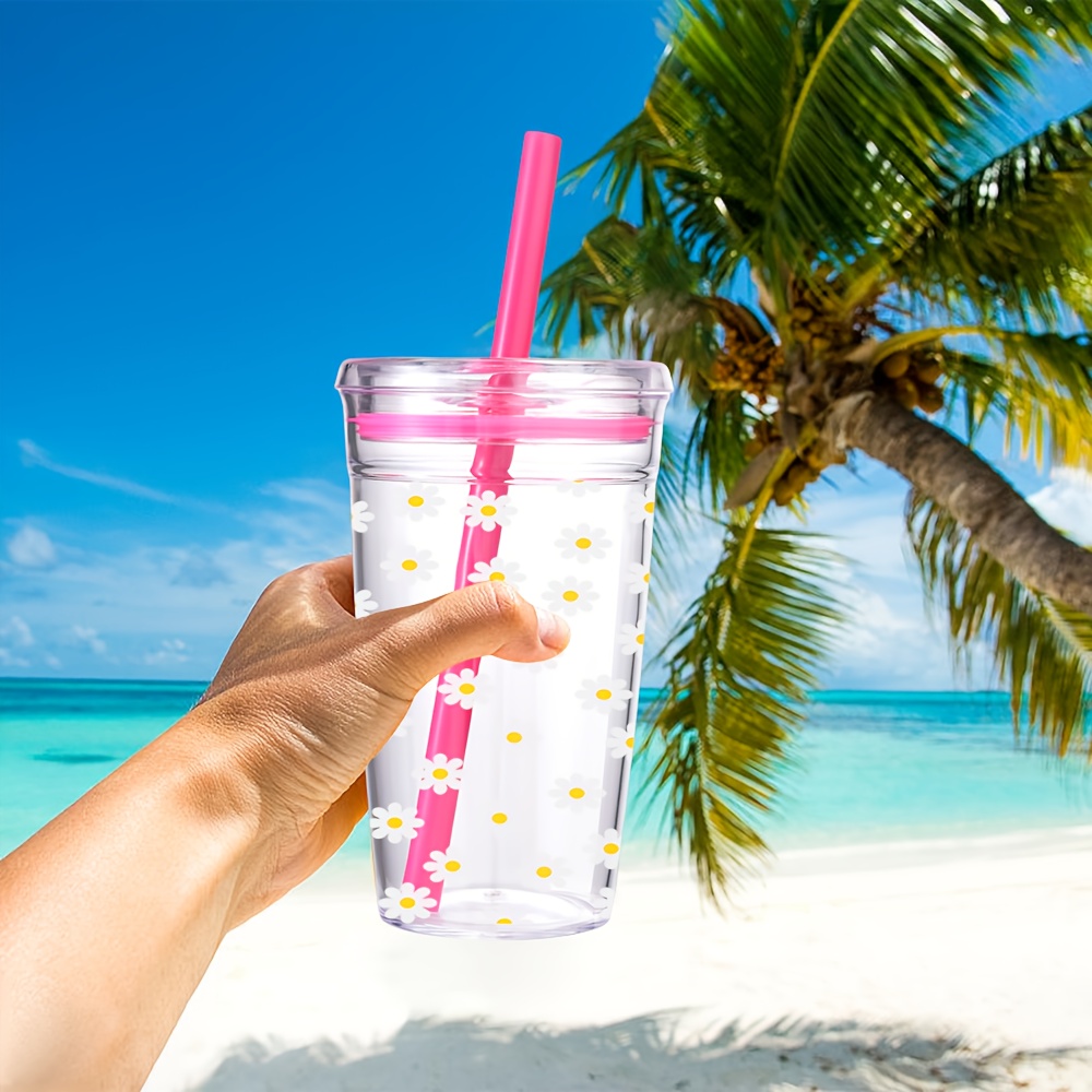 24 oz glass travel cups BarConic Party Yard Cup - Clear with Lid & Straw - 24 oz