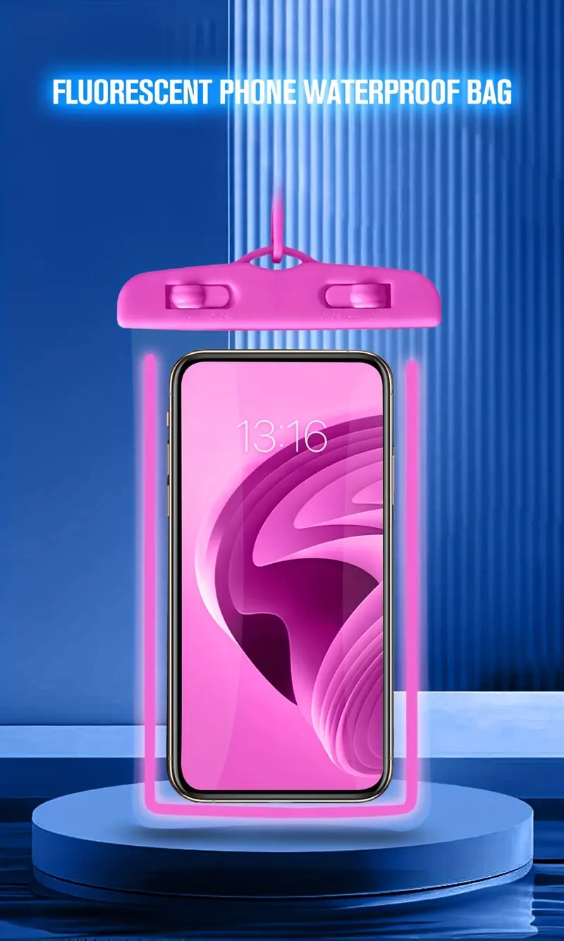 2件装夜光防水手机包触控萤幕游泳自封密封袋沙滩潜水摄影漂流透明防水手机壳 商品详情 0