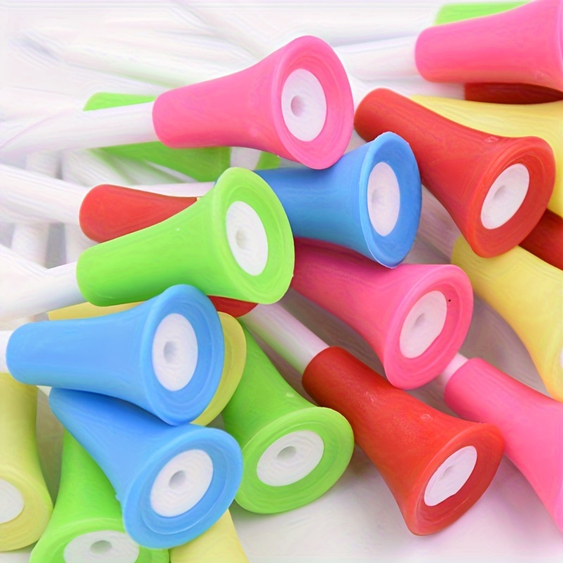 

50pcs Plastic Golf Tees Multi Color 83mm/3.26in 7mm/2.75in 54mm/2.12in Rubber Golf Tee Golf Accessories Golf Ball Holder