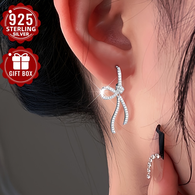 Fashionable 925 Sterling Silver Butterfly Earrings, Daily Wear
