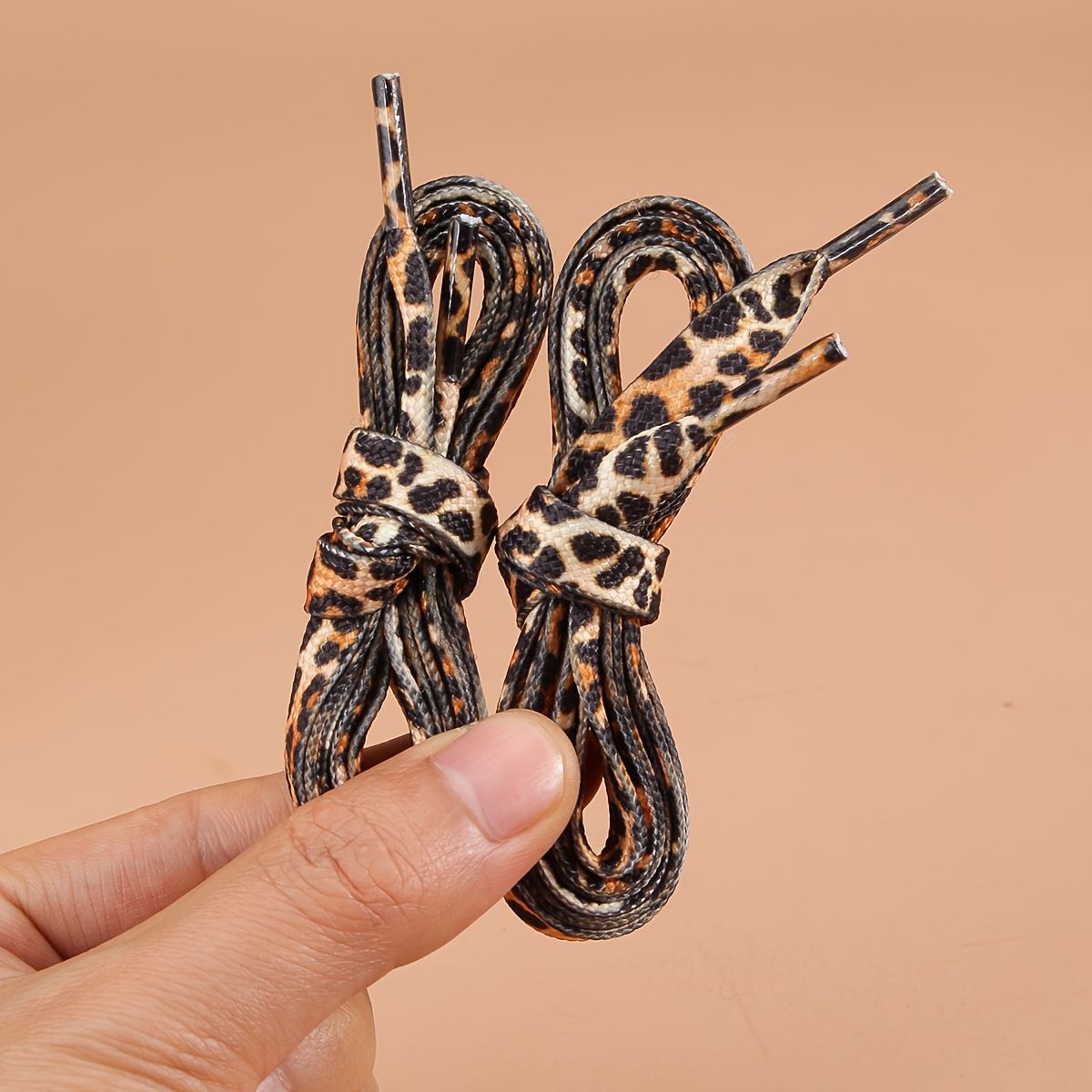 2pairs Leopard Print Shoelaces, Gradient Animal Skin Pattern Flat Shoe  Laces For Men And Women