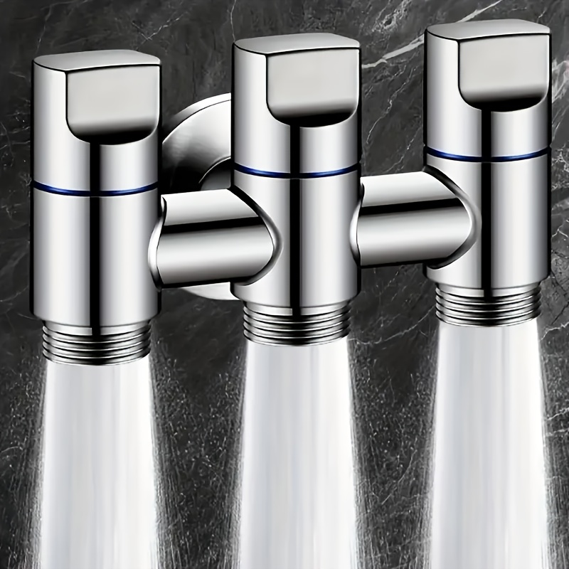 3 Way Stainless Steel Water Separator - Wall Mounted 3 Control Valve, Efficient Inlet And Outlet Design And Independent Handle , Suitable For Kitchens, Bathrooms, , Shower Hoses, Etc;