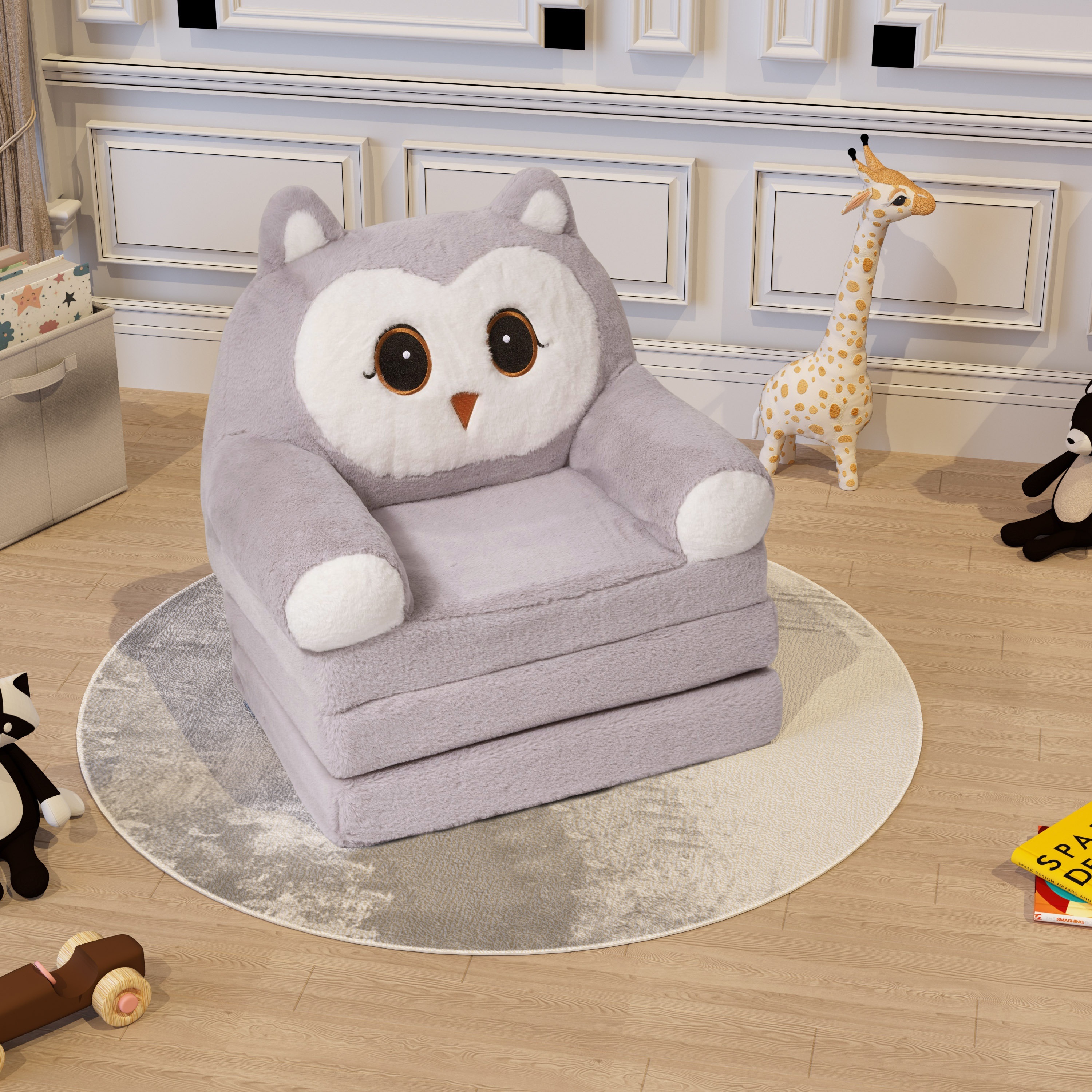 kids sofa chair for 2 in 1 folding soft couch velvet of coral washable polyester memory foam foldable sofa for girls boys 3 sofa for kid details 3
