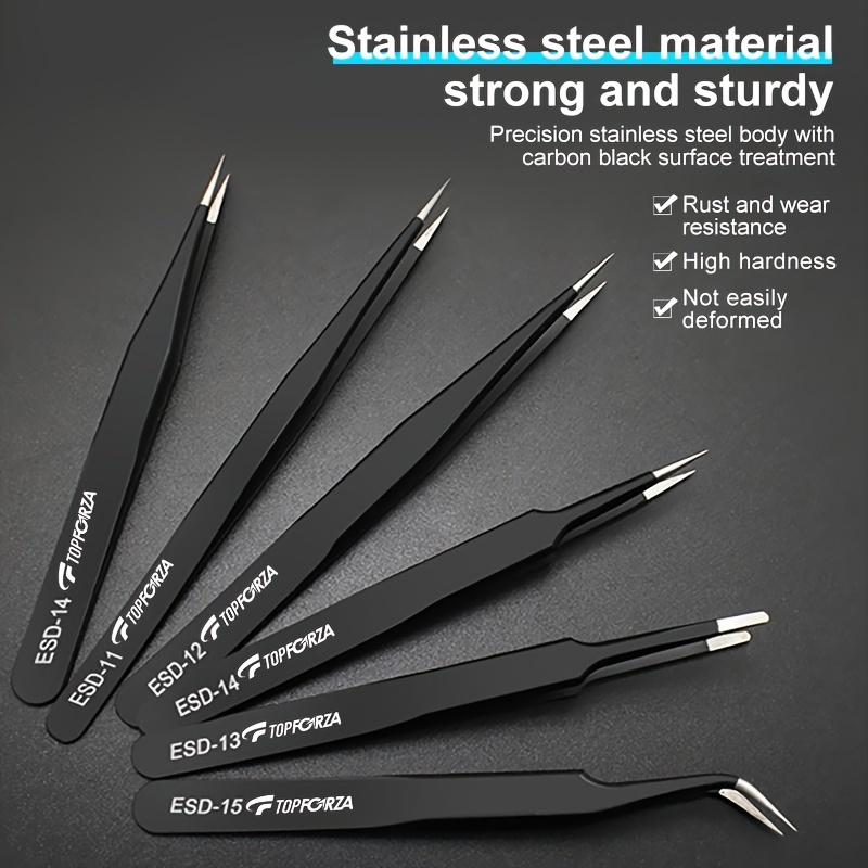 Sewing Tweezers, 5Pcs Stainless Steel Exquisite Workmanship Curved