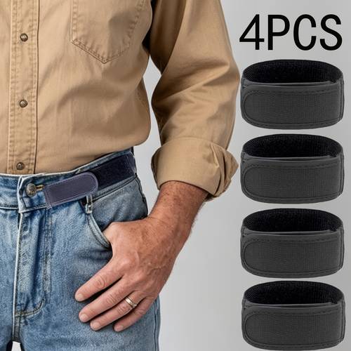 4 pack unisex concealed elastic waistband adjustable belt comfortable black nylon casual waist accessory durable no belt for jeans daily wear ideal gift for fathers day mothers day and graduation