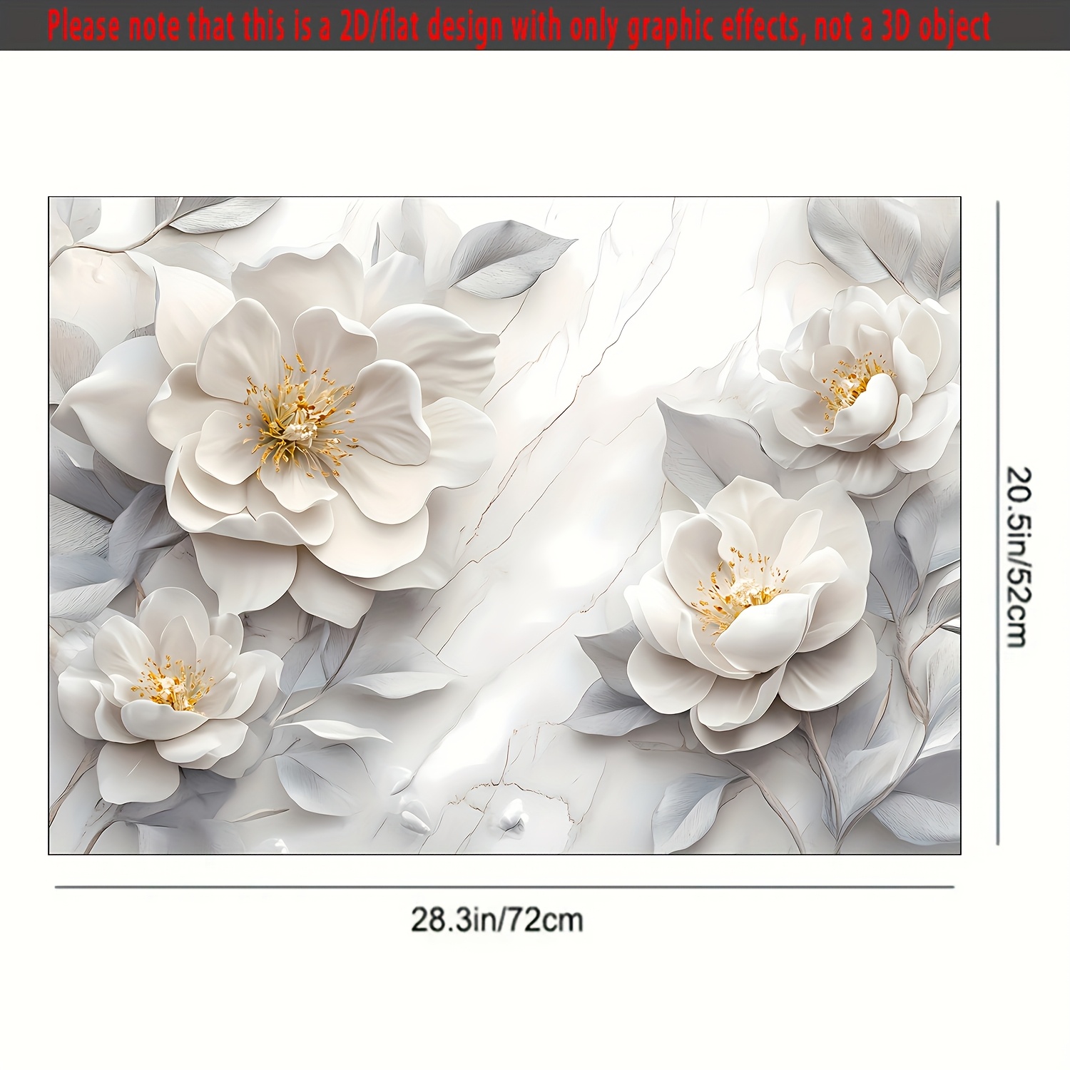 TEMU 1pc Elegant White Floral Rubber Stove Protector, 28.3"x20.5" - Non-slip, Heat-resistant, Scratch-proof, Cover For Electric Glass Stove, Oven,