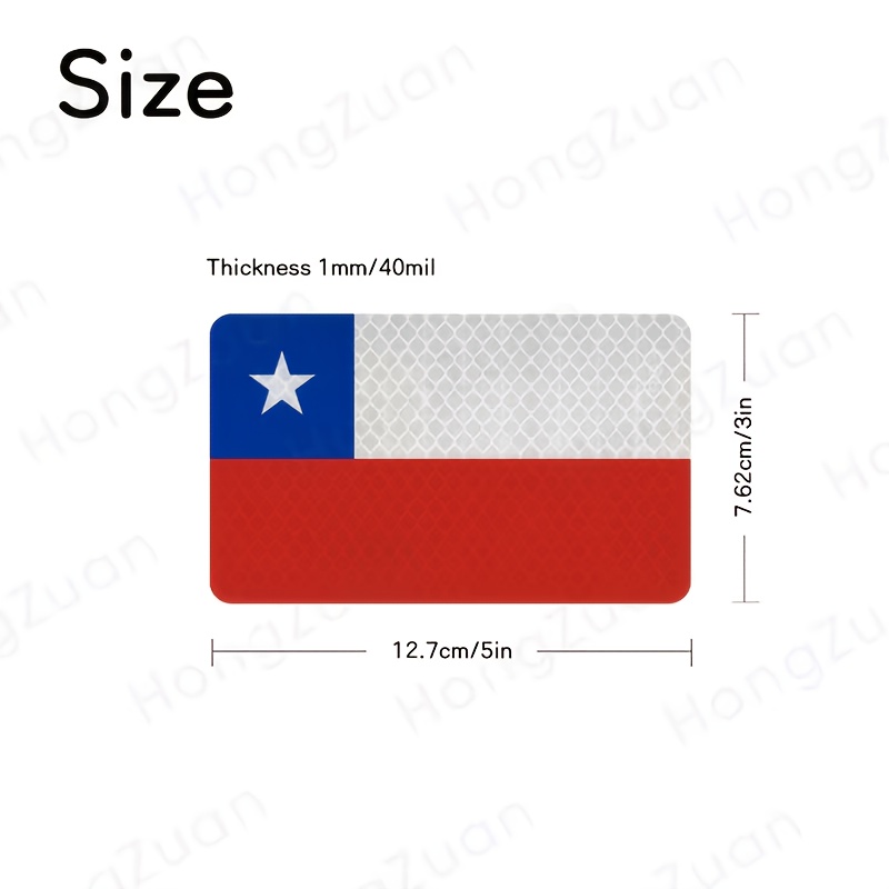 TEMU Chile Flag Reflective Car Stickers, 2pcs Set Of Flag Car Stickers, Suitable For Bumper Stickers And Car Window Stickers, Patriotic Theme Car