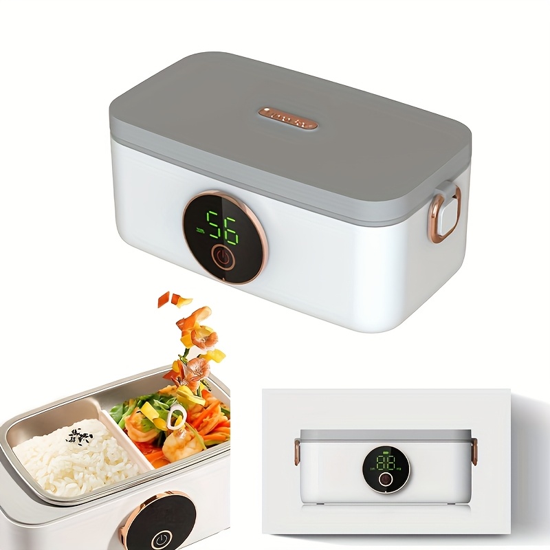 TEMU Lunch Box Wireless Portable Self-heating Electric Rice Cooker 1l Capacity 16000mah Battery Ideal For Kitchen Meal Prep, Office Use, Car Travel, Picnics, And Outdoor Food Warming Needs