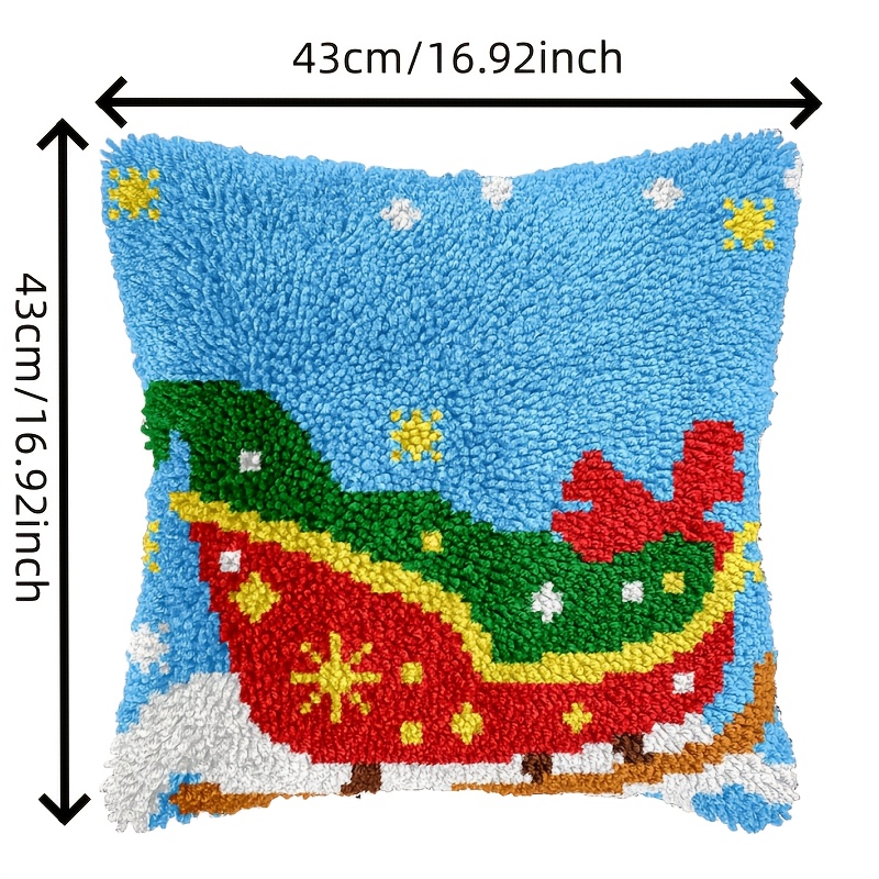 Latch Hook Pillow Kit with Pattern Printed Canvas