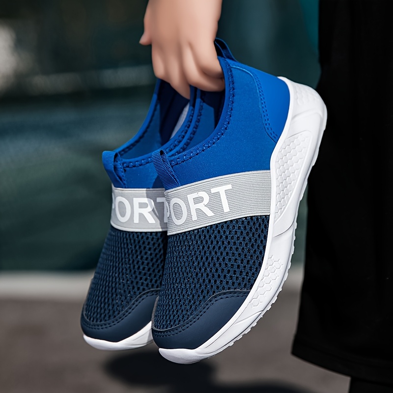 Image of Boys' And Girls' Mesh Breathable Color-block Sneakers, Lightweight And , Suitable For School Activities, Outdoor Sports, And Casual