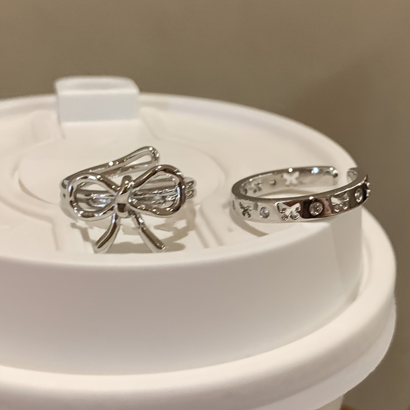 Irregular Ballet Bow Ring Set - Light Cold Open Index Finger Ring