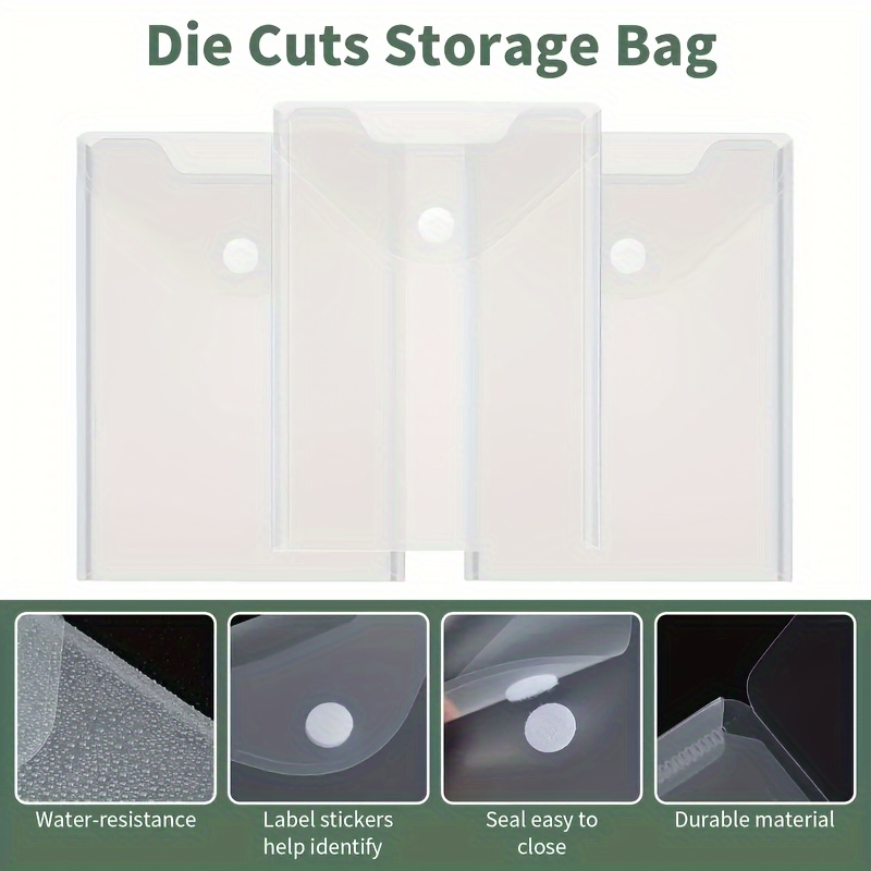 50 Pieces 3.9x3.9 Inch Clear Stamp & Die Storage Bags - Resealable Waterproof Pockets For Scrapbooking, Card Making