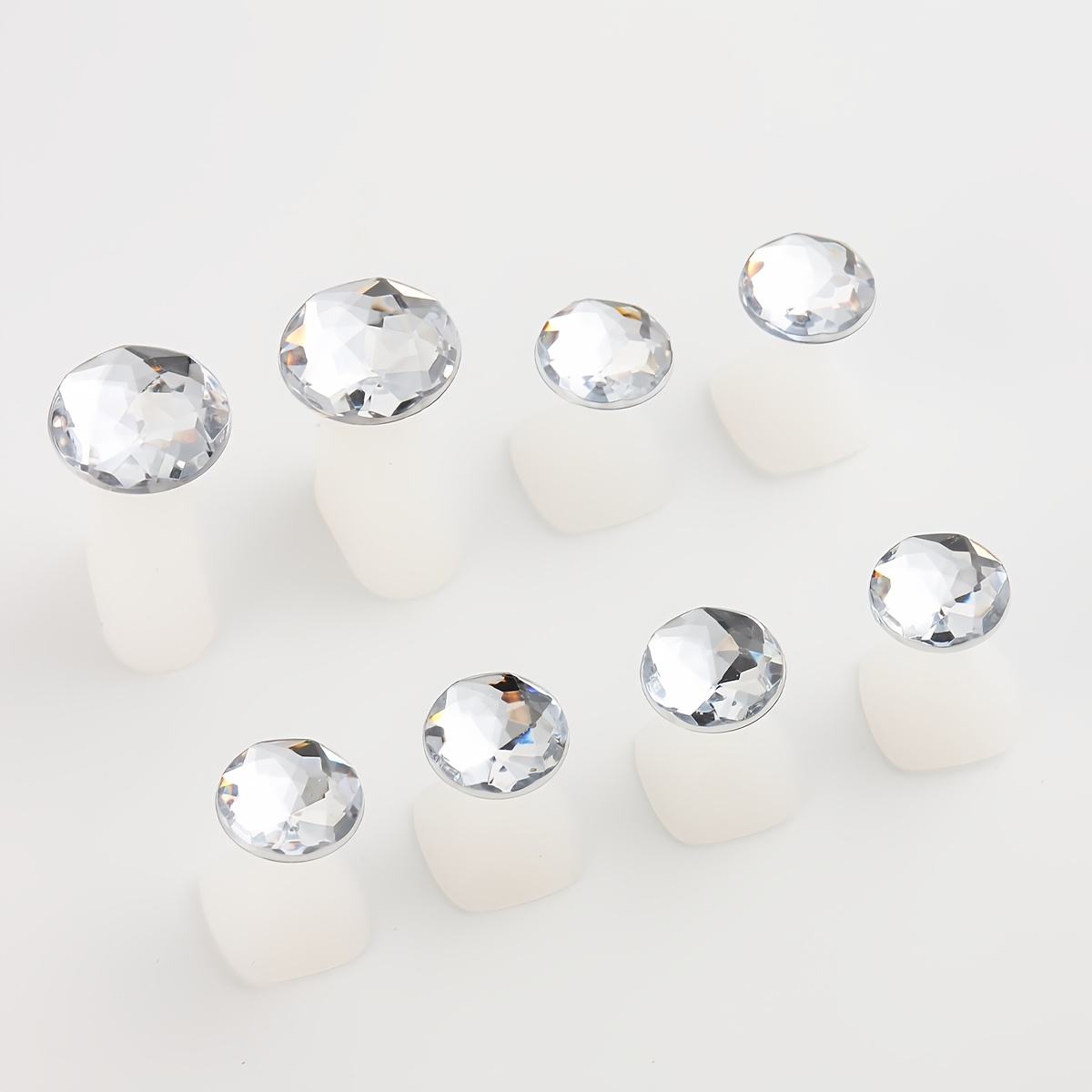 TEMU 8pcs Séparateurs d'orteils en silicone avec strass pour pédicure, décorations en cristal diamant, séparateurs d'orteils souples en silicone,