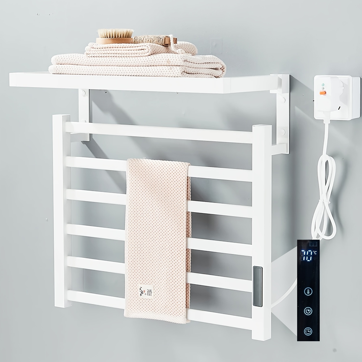 Towel Warmer, Bathroom Towel Rack, Electric Towel Dryer, Wall-mounted Plug-in Bathroom Heater, Stainless Steel Towel Warmer With Digital Display, Electric Towel Rack, Towel Racks