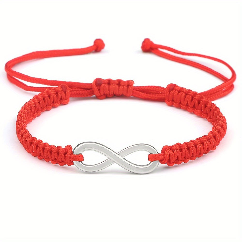 Adjustable Infinity Charm Bracelet Red String for Couples & Friends