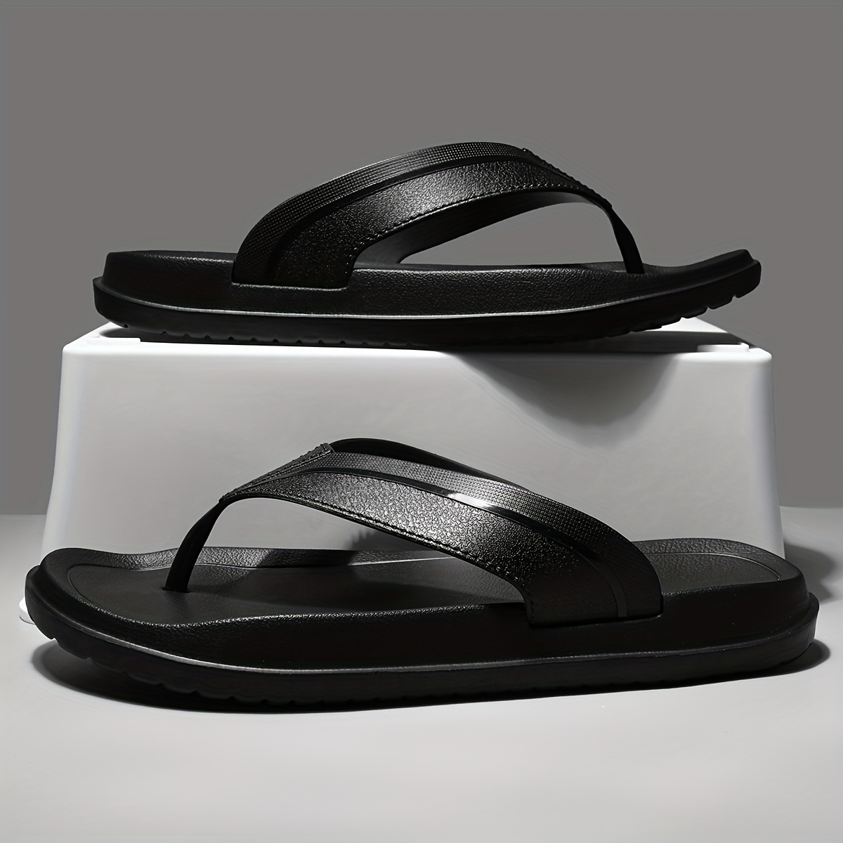 mens trendy lightweight flip flops comfy non slip casual eva anti odor thong sandals mens footwear details 3