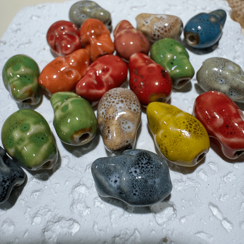 Large Hole Skull Shaped Ceramic Beads for DIY Jewellery Making