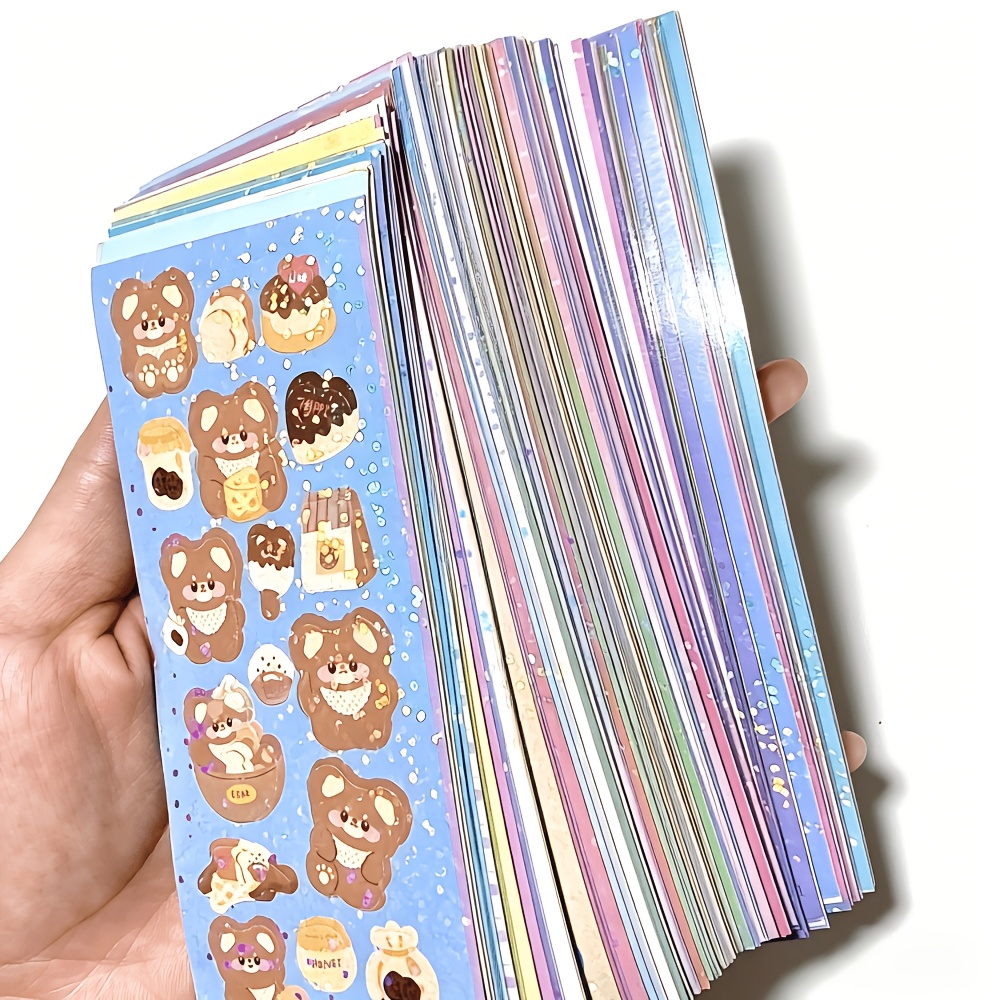 paquete de 100 hojas de pegatinas de dibujos animados, pegatinas de papel decorativas variadas, adecuadas para álbumes de recortes, diarios, manualidades, papelería, útiles para   a clases