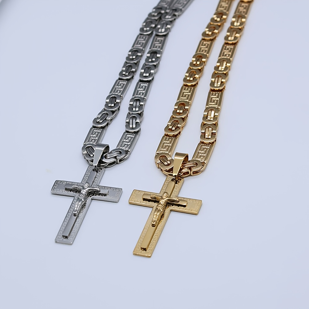 Men's Fashion Patterned Handmade Cross Necklace