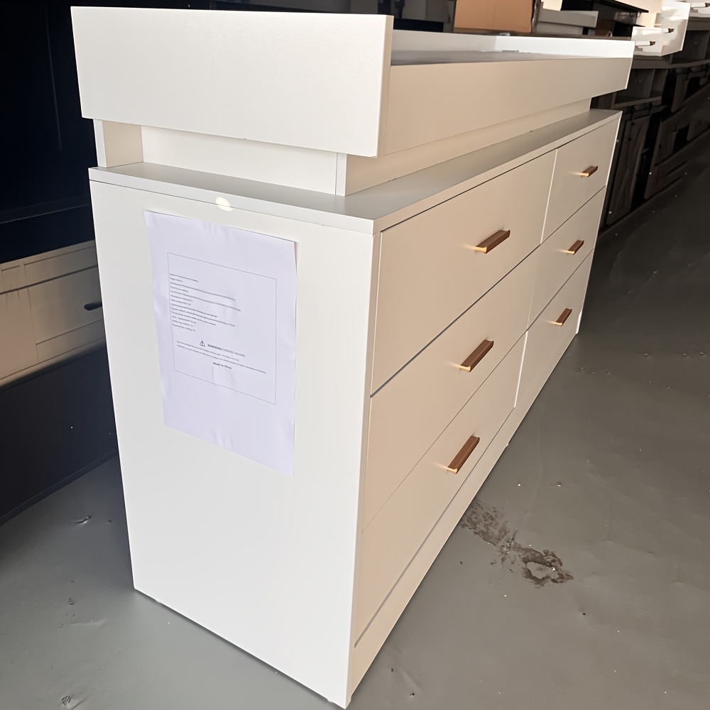 6 drawer dresser led light charging station modern chest - Temu