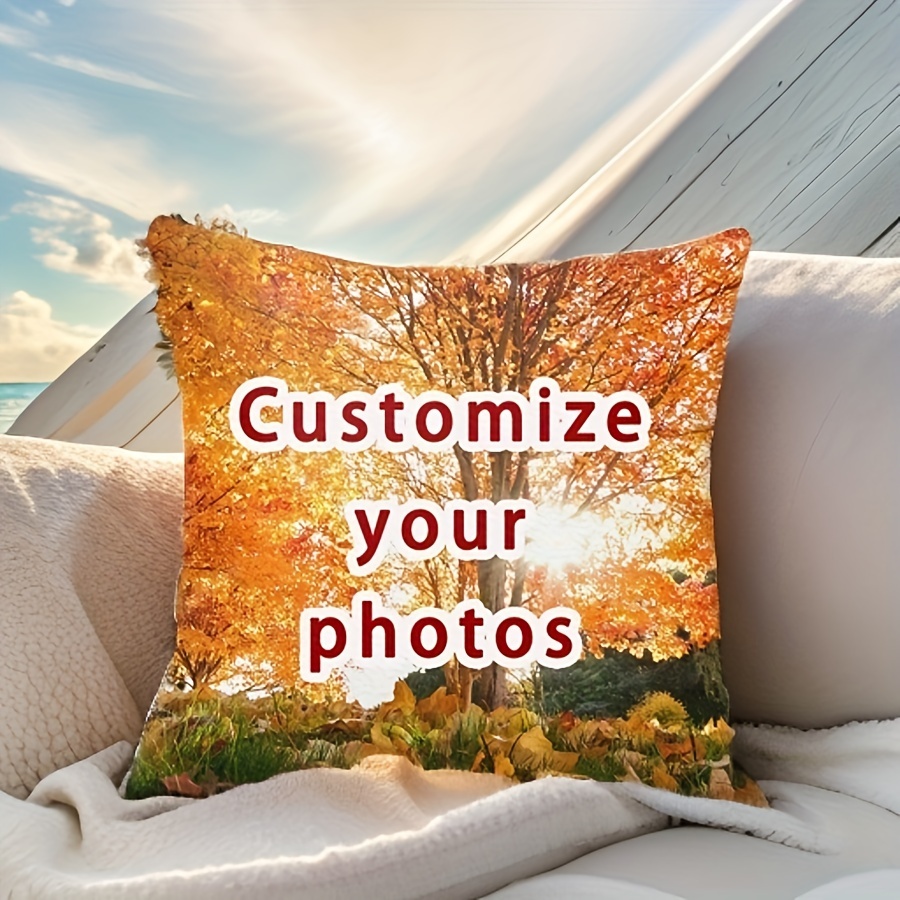 

1pc Custom Pillow Cover, Short Plush Custom Pattern Pillow Cover, Cover Suitable For Living Room, Bedroom, Home Decoration, Pillowcase Without