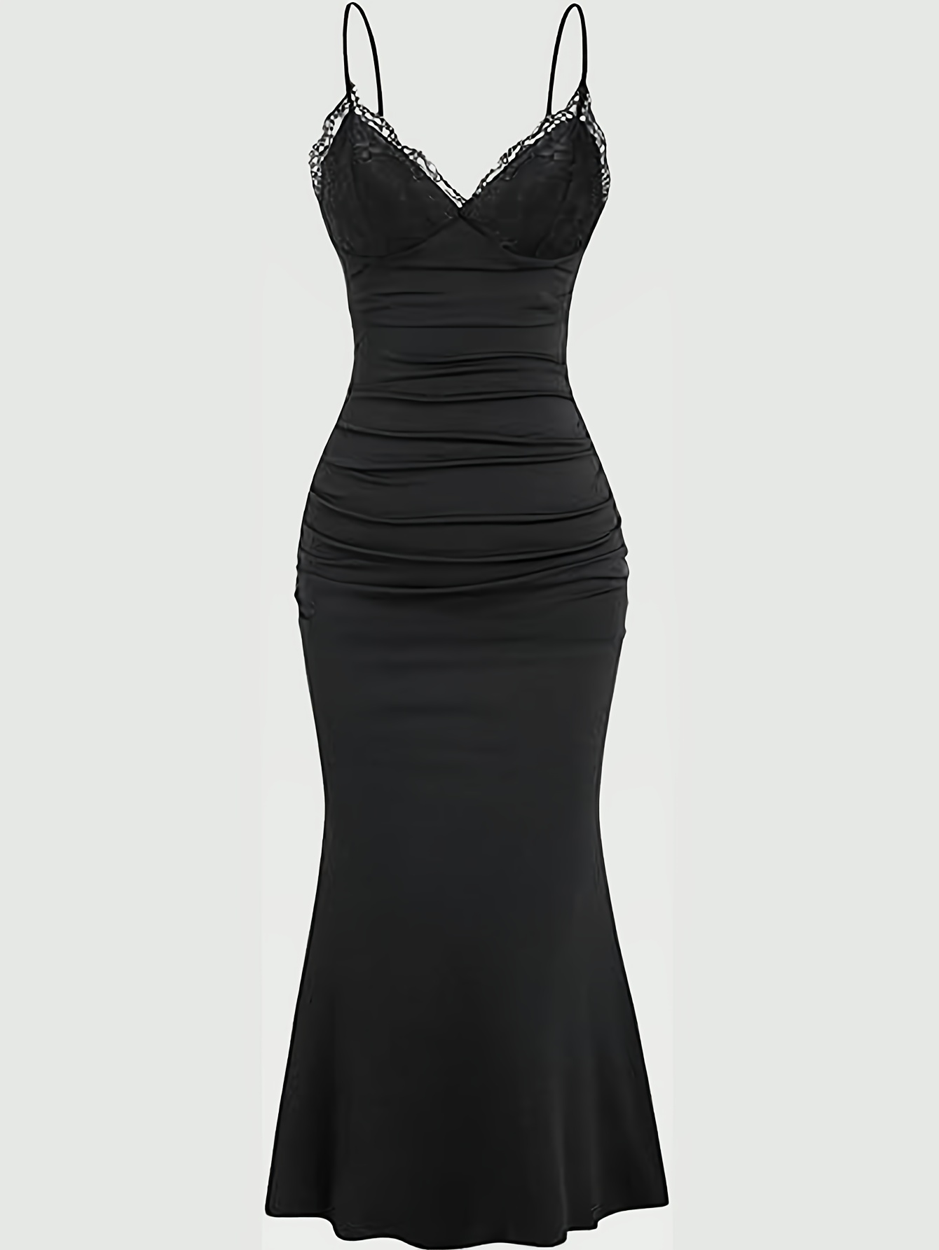 black bodycon dress strappy Black Maxi Dress Strappy Flared Sleeve Bodycon Dress main image 1