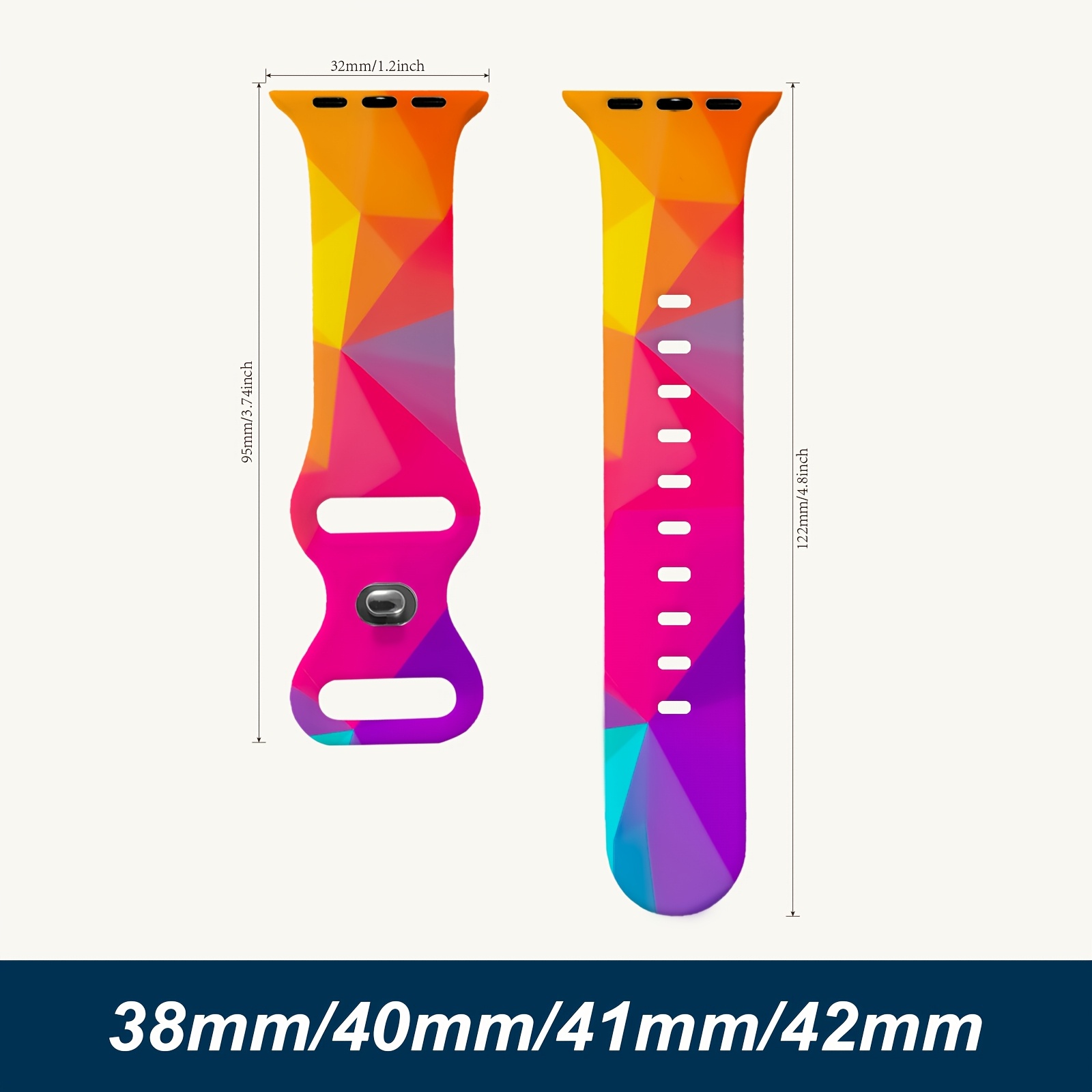 Image of Floral Silicone Band Compatible With Watch | 38mm-49mm, Clasp, Waterproof, Breathable, Adjustable, Hypoallergenic, Suitable For , Ideal For Gifts, Outdoor Activities, Business Meetings, And Parties