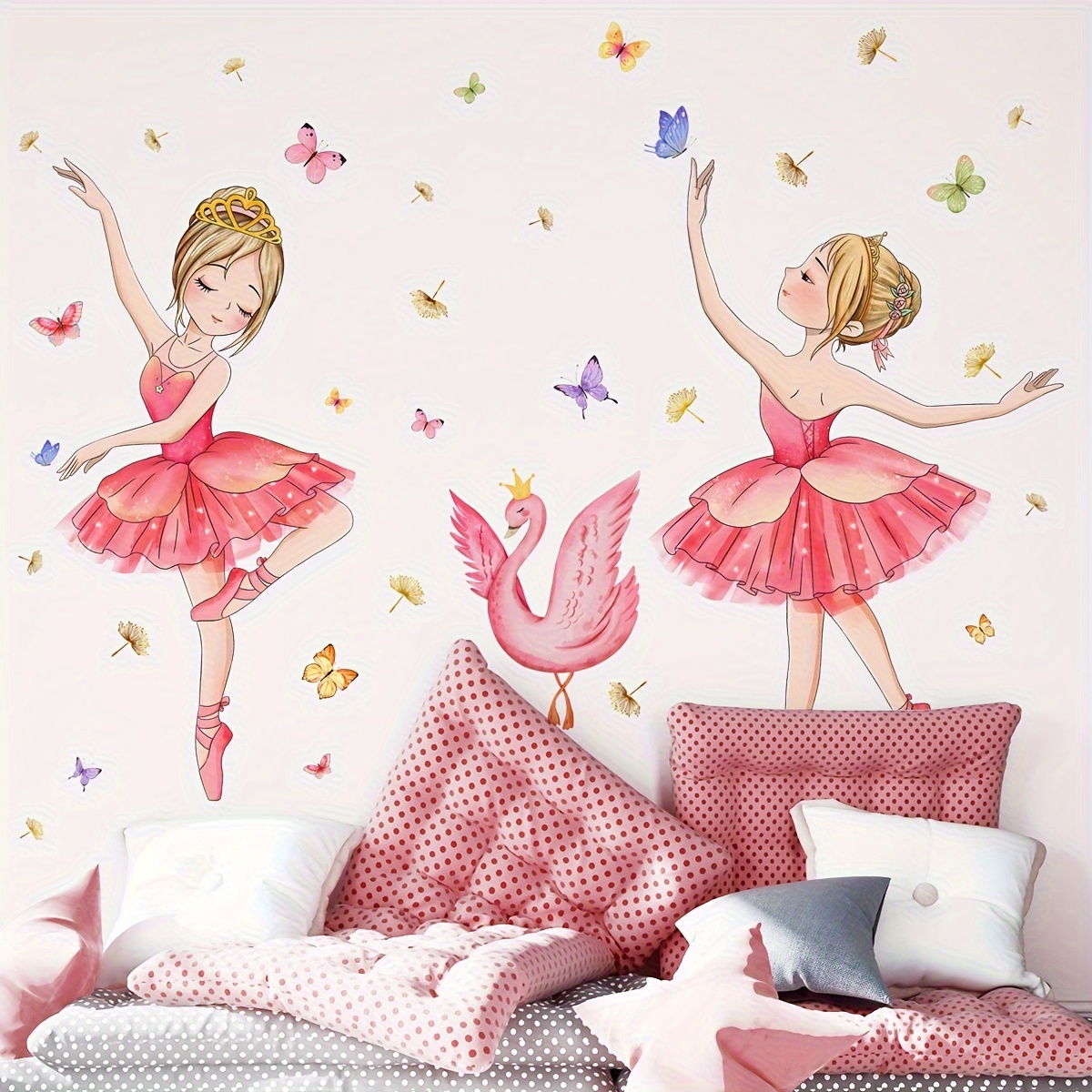 

[artistic] Charming Ballet Swan & - Self-adhesive, Classic Style For Living Room And Bedroom Decor