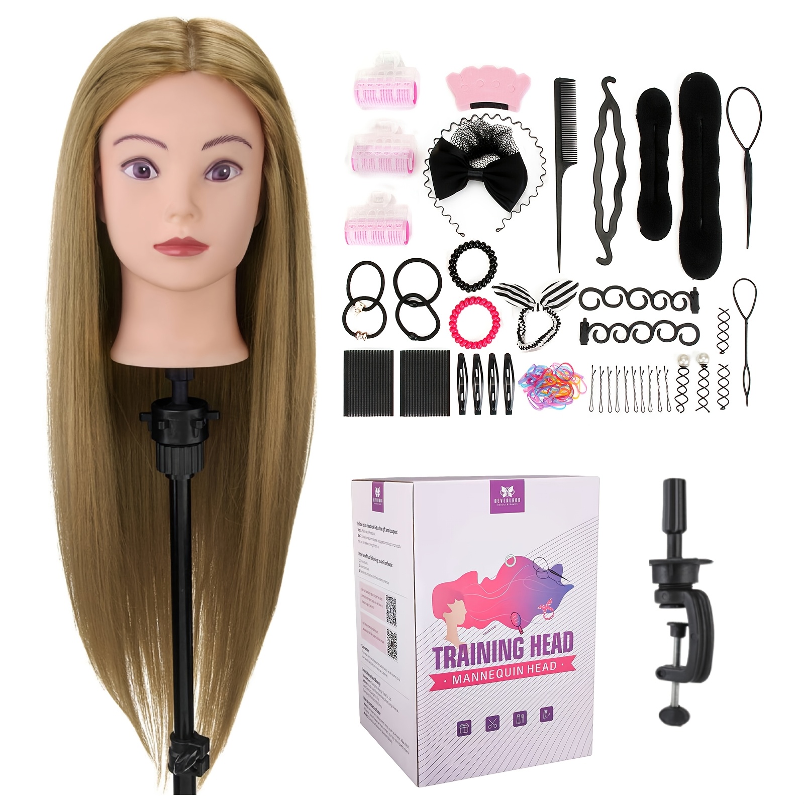 Neverland Versatile 24" Female Wig Stand, Styling, Hair, Hats, And Additions Stand - Suitable For Home, Salon
