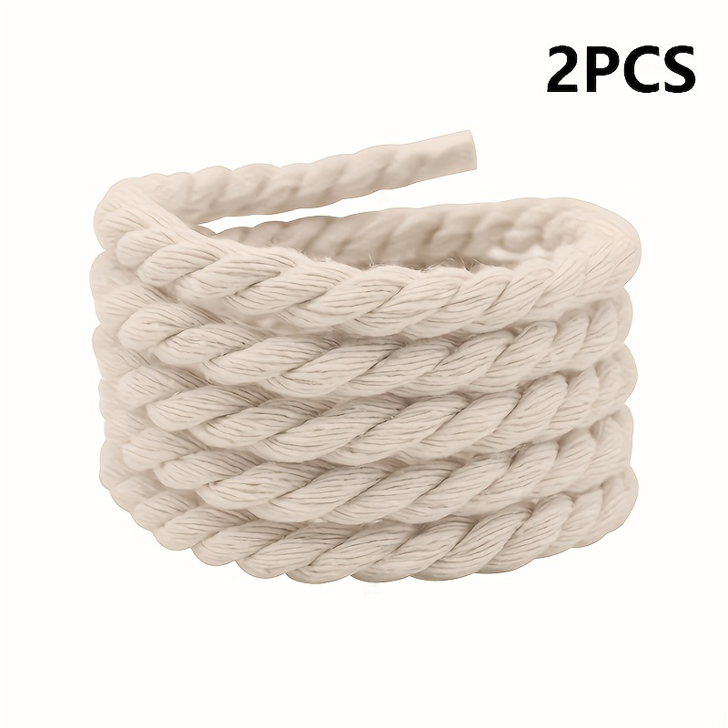Image of 2pcs Braided Rope Round Shoelaces Cotton Colored Shoelaces Men's And Women's Versatile Board Shoes Canvas Shoes White Shoes Shoelaces