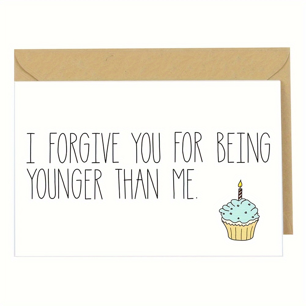 Funny 'i ' Birthday Card With Envelope - & Anyone, High-quality Paper Greeting Card, Funny Birthday Card, I , Envelope