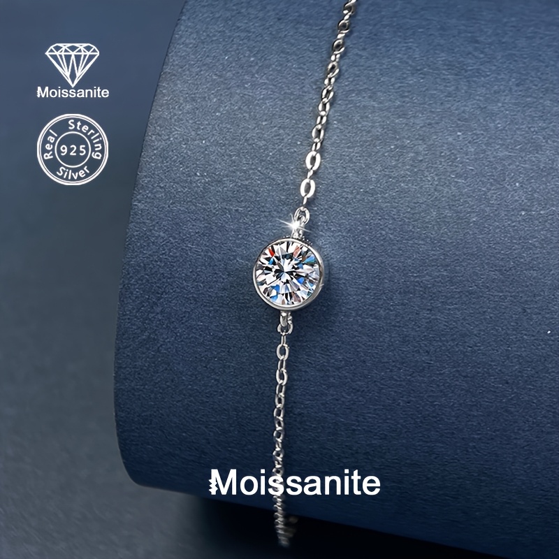925 Silver Inlaid Moissanite Versatile Light Luxury Women'S Bracelet  Birthday Gift Valentine'S Day Christmas Halloween New Year Daily Vacation P