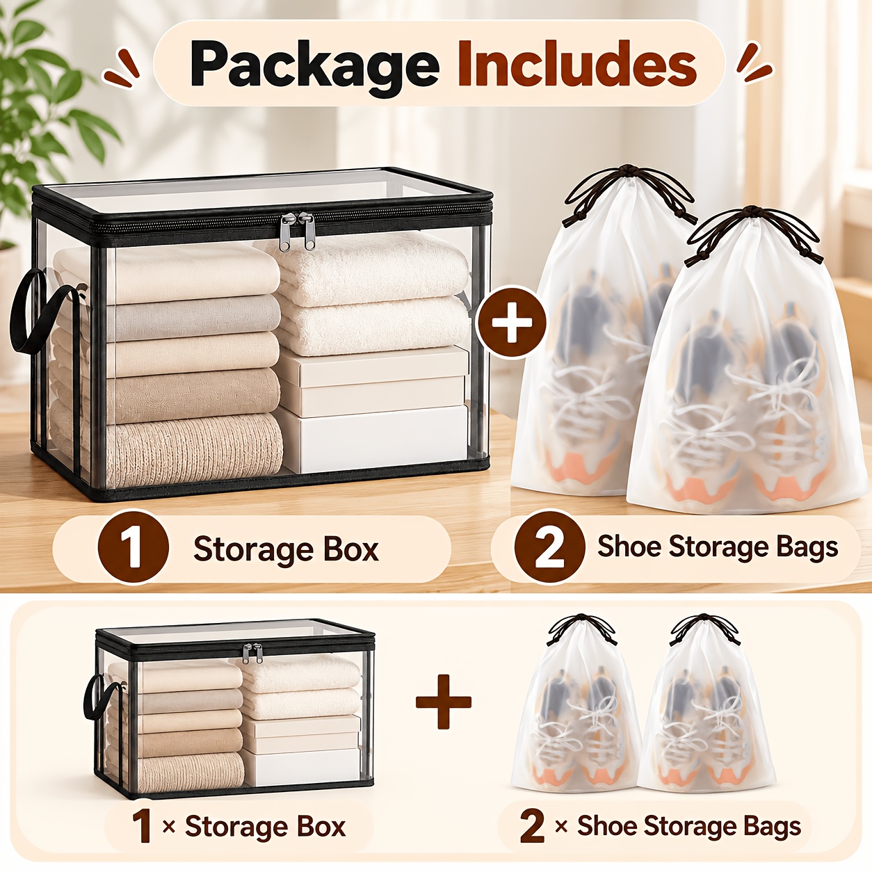 TEMU Set da 3 pezzi (1 borsa portaoggetti grande + 2 borse portaoggetti interne), borsa portaoggetti grande, e spessa con a cerniera, organizzatore