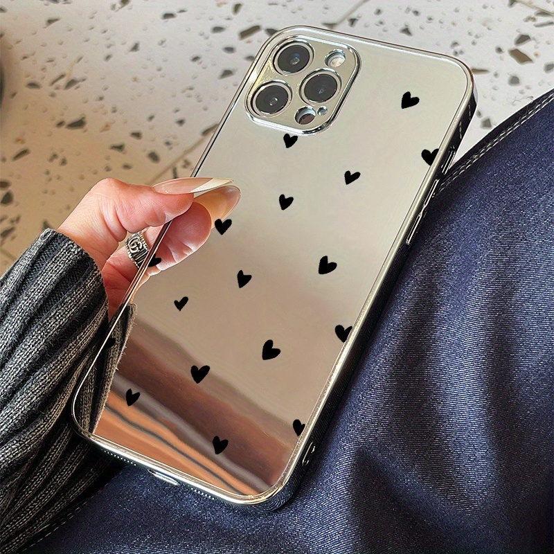 TEMU Phone Case - Black Heart (2) Compatible With For Iphone 17 Pro Max, 16plus, 15, 14, 13, 12, And 11 Series Phone Cases, Featuring High-quality