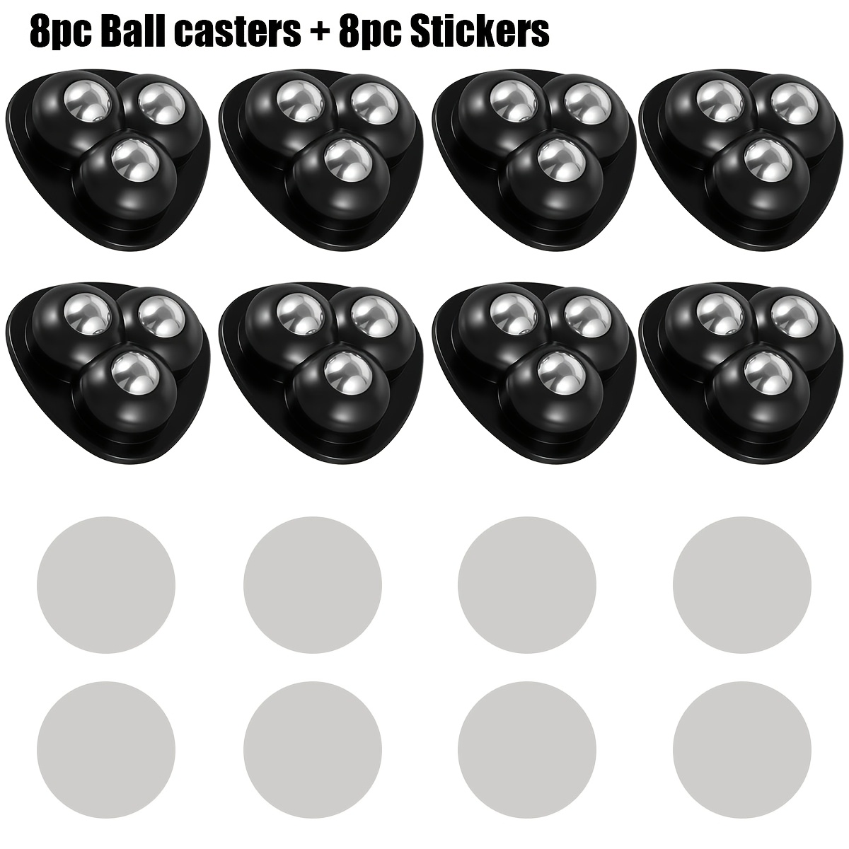 TEMU -bearing Casters Peel-and-stick Mini Rollers For Small Appliances; Suitable For Countertop Appliances (such As Coffee Makers And Storage Bins)