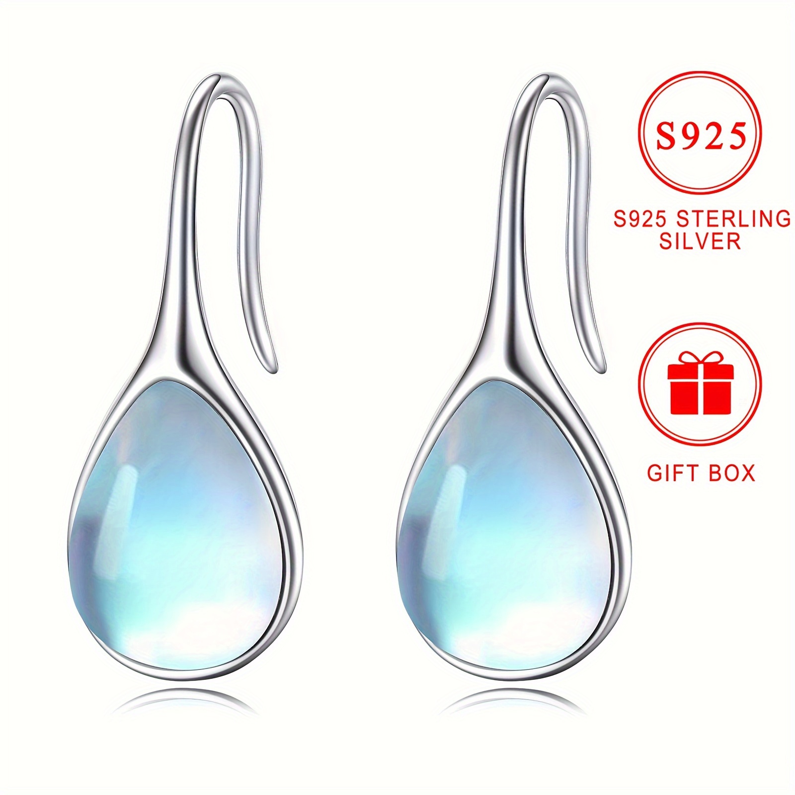 

Elegant Simple 925 Sterling Earrings With , Silver Plated, Hypoallergenic Nickel-free, Women's Fine Jewelry For , Wedding, Evening & Gift , With Gift Box (3g, 1 Pair)