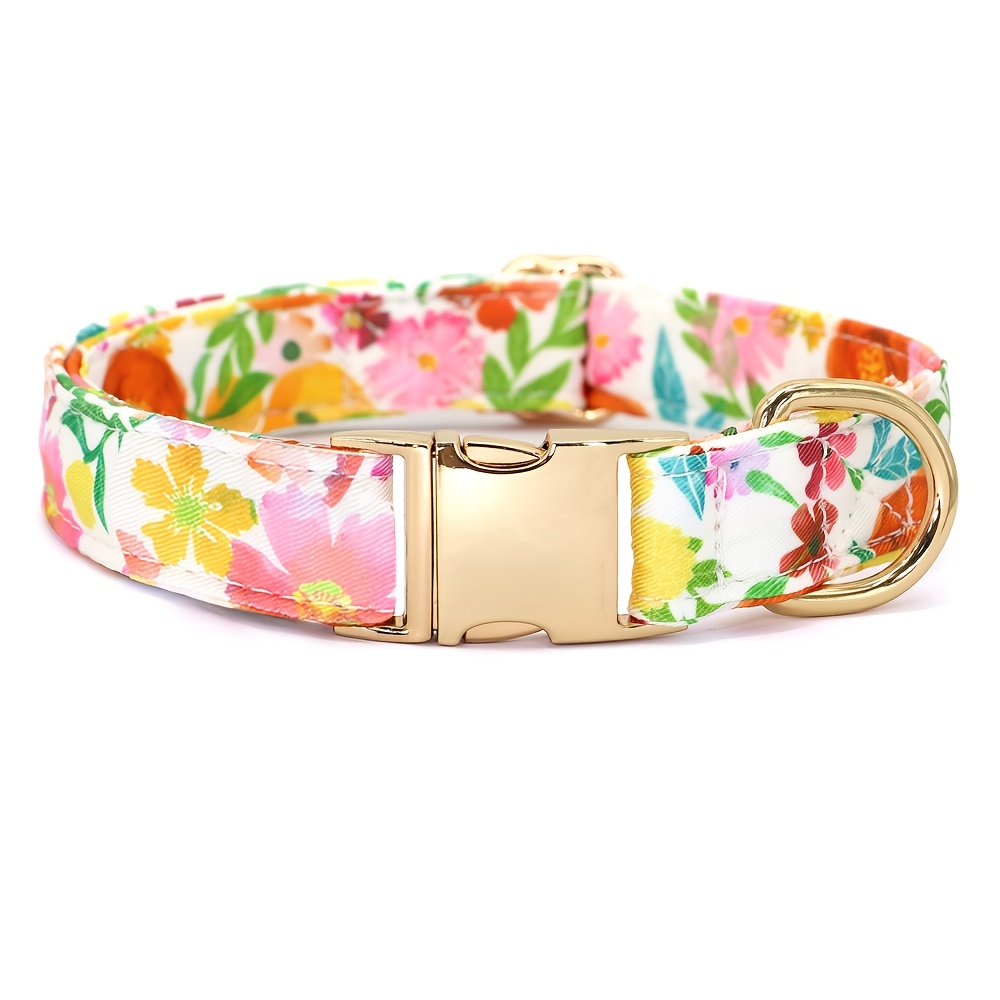 Adjustable Dog ID Collar Flower Pet Necklace