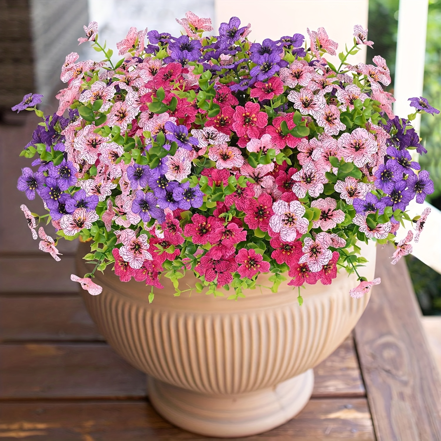 TEMU 18/36 Bundles Artificial Flowers For Outdoors, Artificial Plants & Flowers Outdoor, Uv Resistant Flowers Outdoor Fake Flowers For Outside Porch