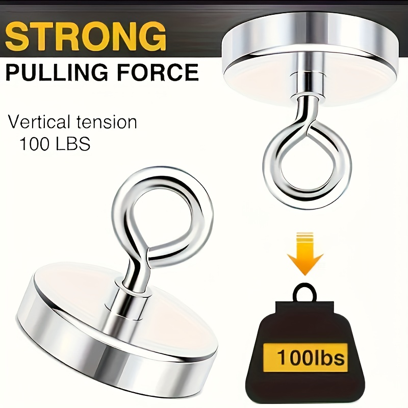 TEMU 3pcs Super Neodymium Magnet Hooks: To Clutter And Keep Your Home, Kitchen, Office And Garage In Order! , Space Saving, Strong , Firm And Reliable, Improving !