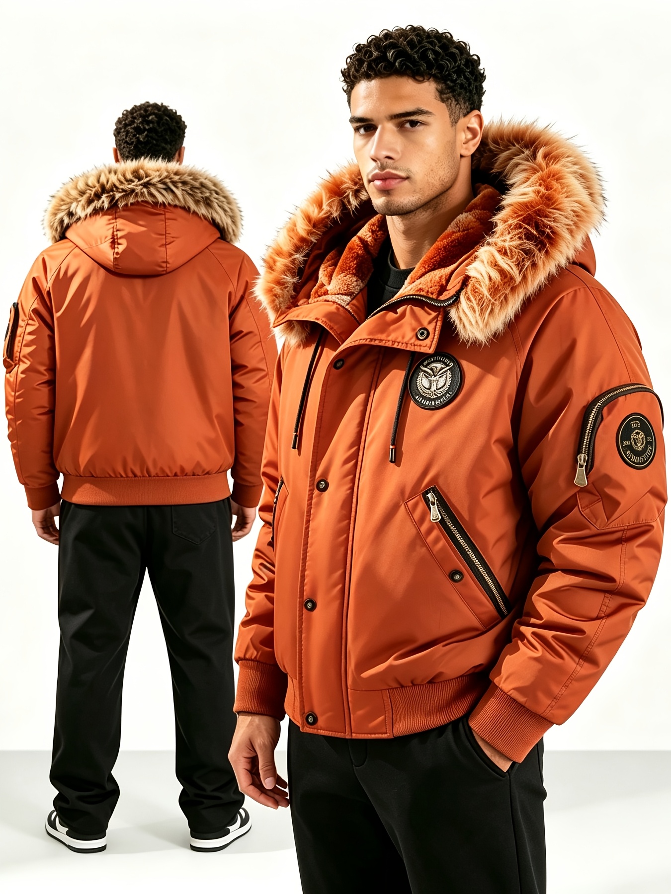Men's Warm Lined Jacket for Autumn/Winter, Comfortable Casual Outerwear