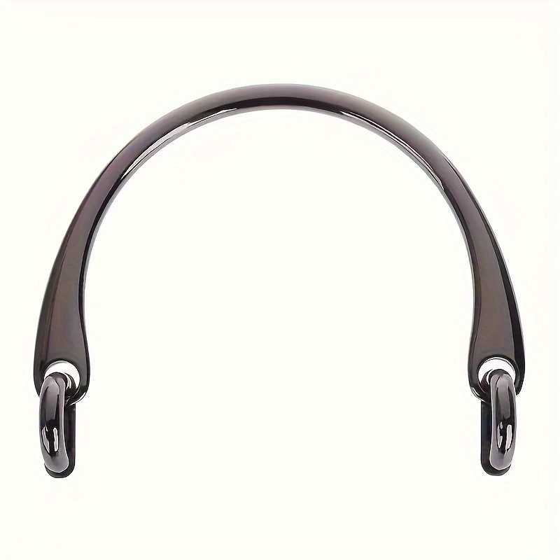 1pc Metal Bag Handle For Diy Handbags And Purses, D-shaped Short Replacement Strap, Durable Craft Accessories For Handmade Bags - No-wash Black And Accessory Parts