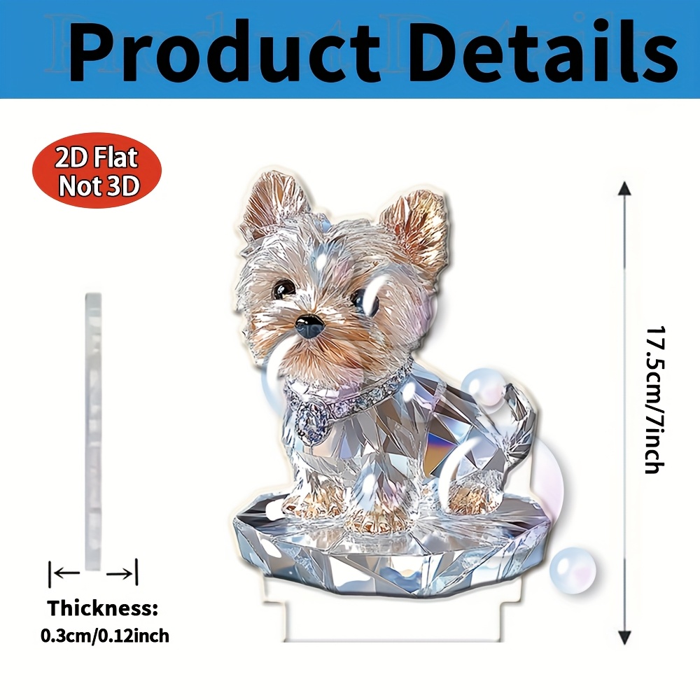 TEMU 2d Flat, 1pc Led Night Light - Cute Dog Decoration With -color Changing Led, Usb Powered Or Aa Batteries, Modern Bohemian Desk Lamp For Home -