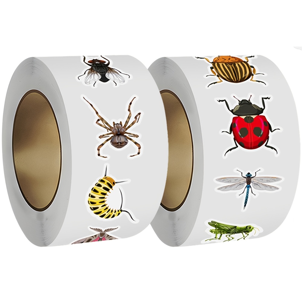 E-shop 500 Stück/Rolle Tier- Insektenaufkleber, Motivationsaufkleber, Büroaufkleber, Geschenkdekoration Siegelaufkleber